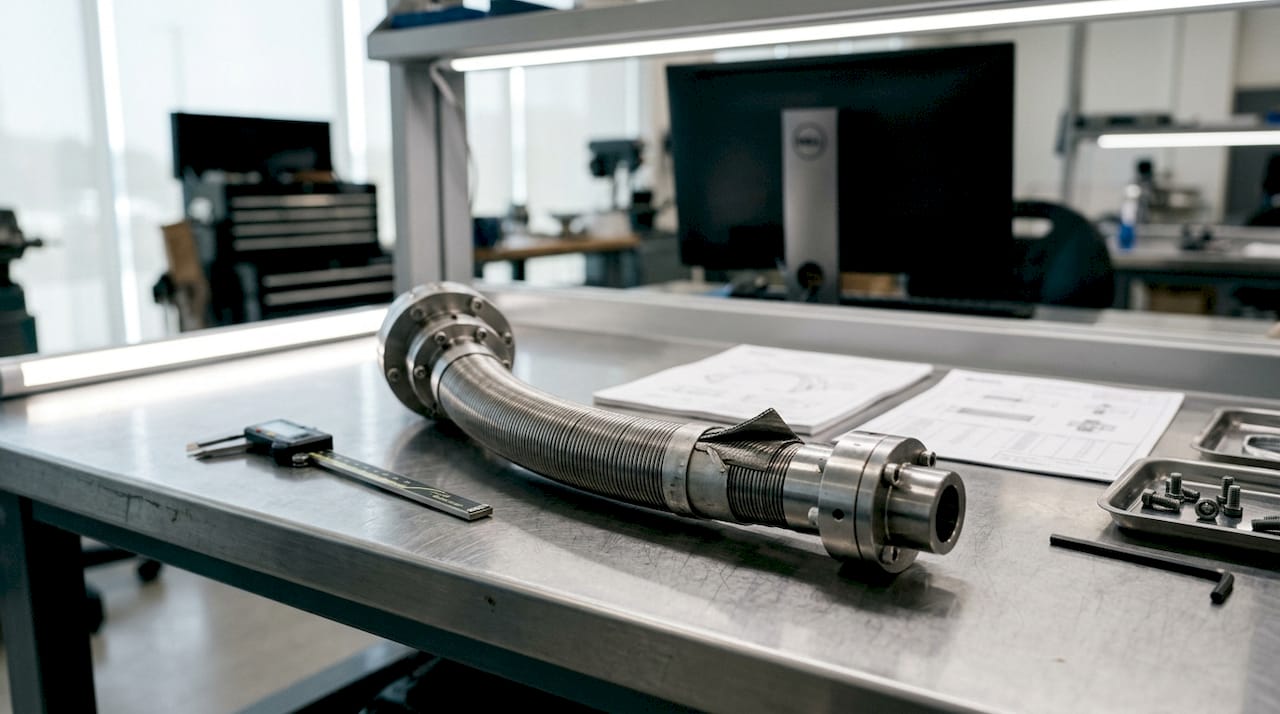 Detailed flexible shaft coupling assembly close-up