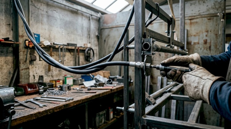 Eine flexible Welle als Zubehör für Handwerkzeuge in der Werkstatt erleichtert viele Arbeiten und sorgt für mehr Präzision bei schwer zugänglichen Stellen.