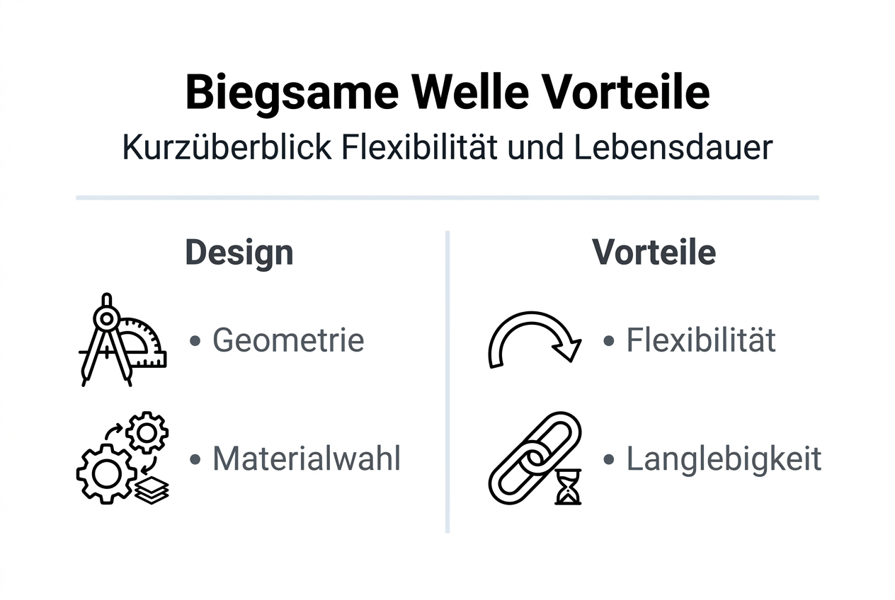Infografik: Aufbau und Vorteile flexibler Wellen