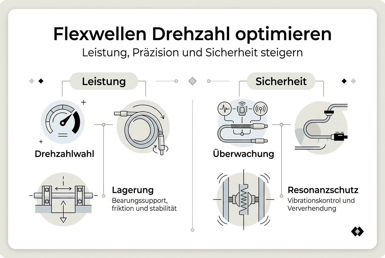 Übersicht: Wichtige Einflussfaktoren zur Optimierung der Drehzahl bei Flexwellen