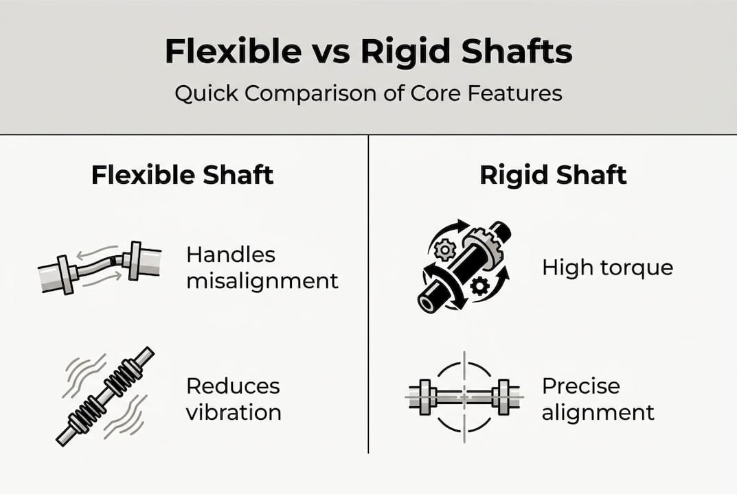 Infographic comparing flexible and rigid shafts