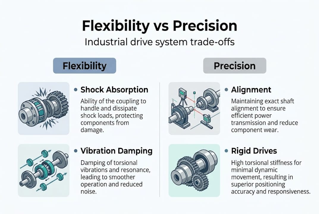 Infographic showing industrial drive trade-offs