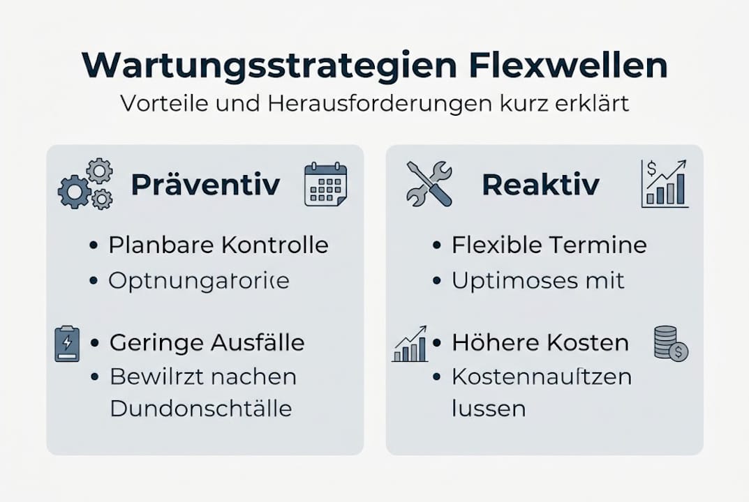 Übersicht: Wartungskonzepte für Flexwellen – Infografik