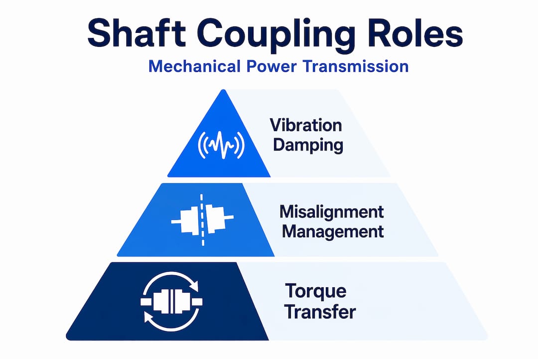 Hierarchy infographic showing key shaft coupling roles