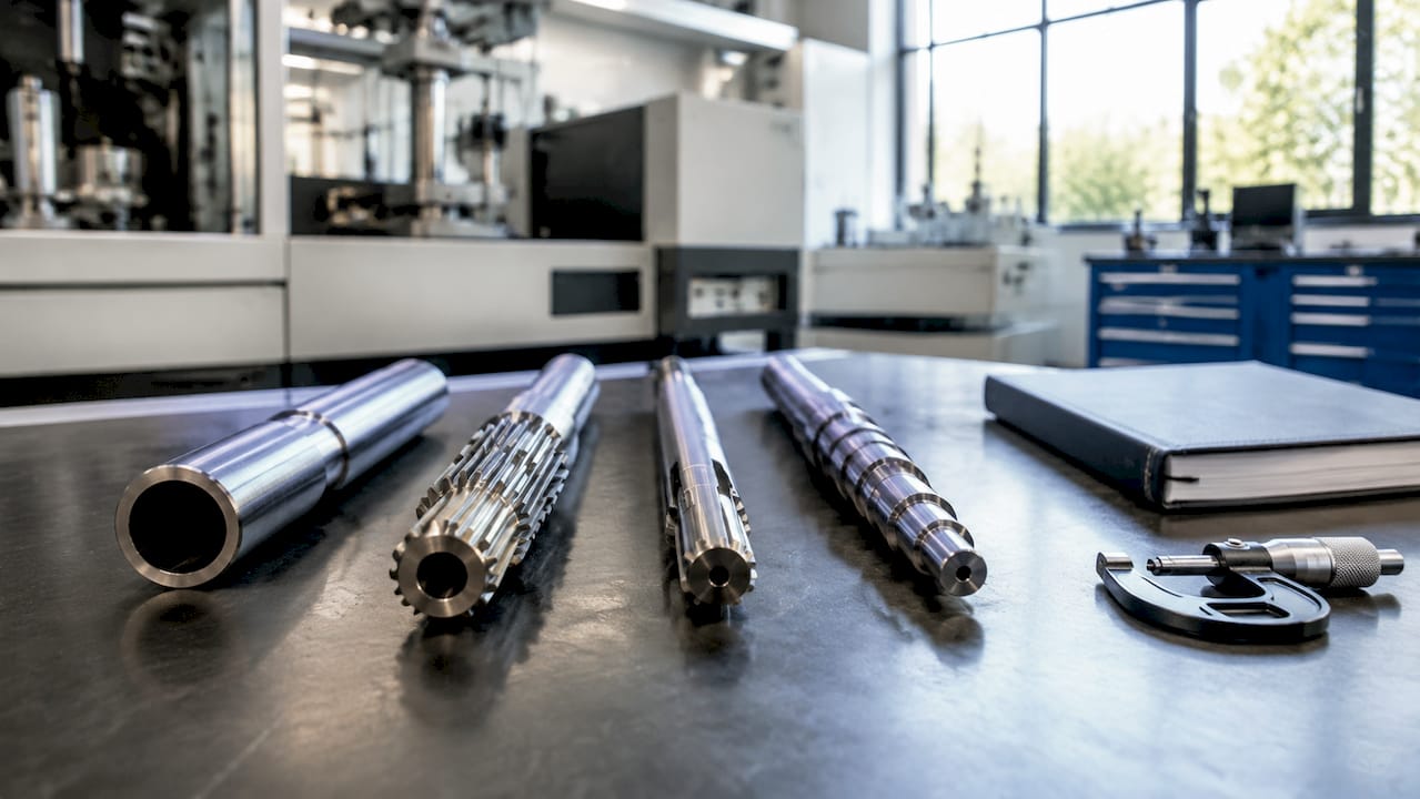 Vier verschiedene industrielle Wellenarten anschaulich auf dem Labortisch präsentiert