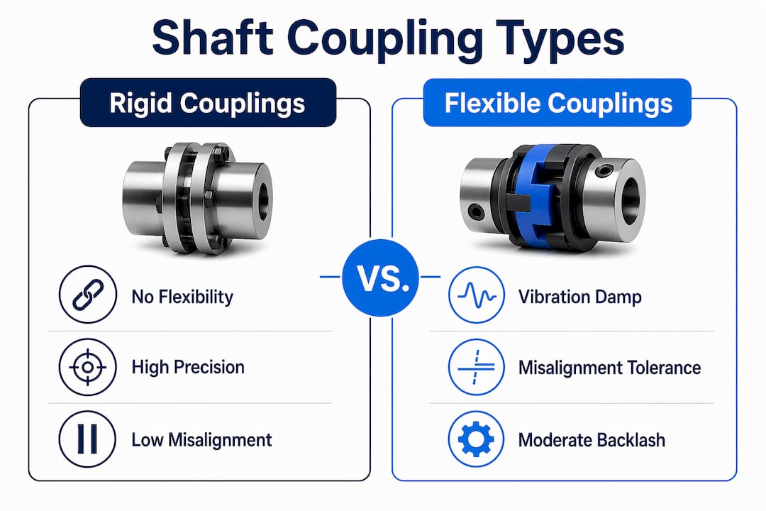 Infographic comparing rigid and flexible couplings