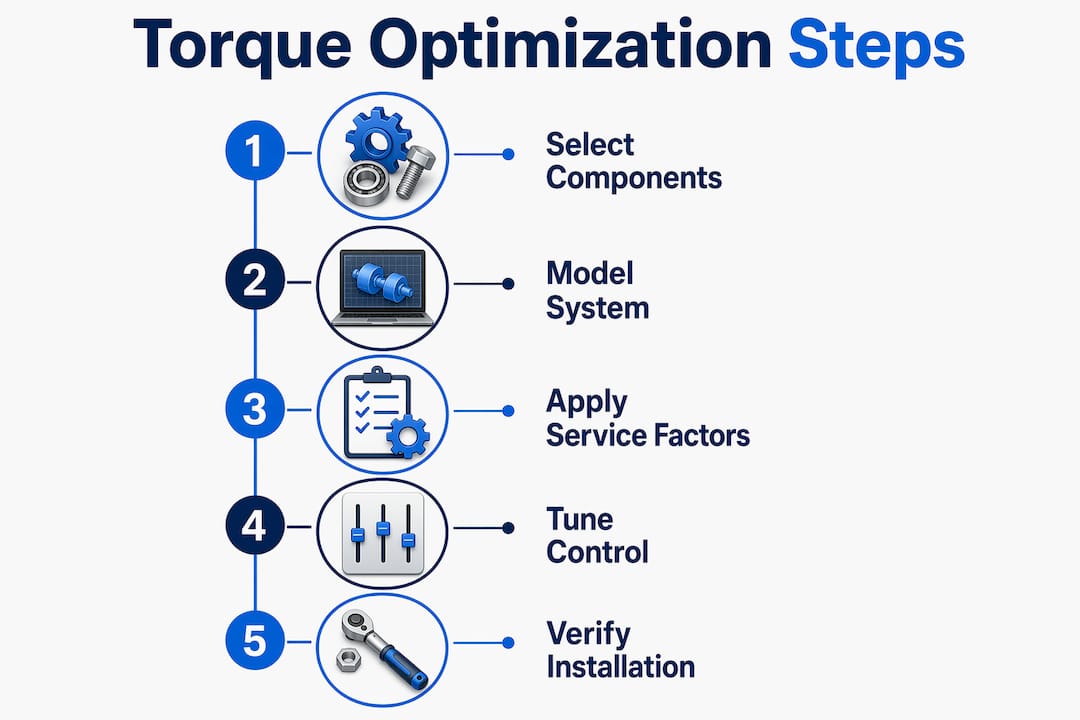 Infographic showing torque optimization process steps
