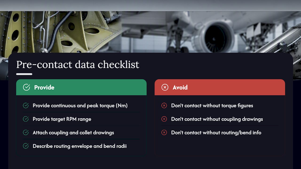 How to Start a Flexible Shaft Specification Inquiry — overview diagram