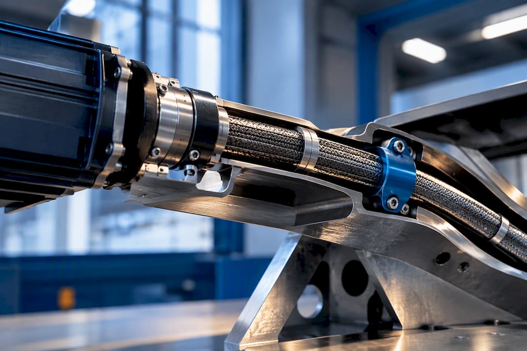 Wound flexible shaft in aerospace actuation assembly
