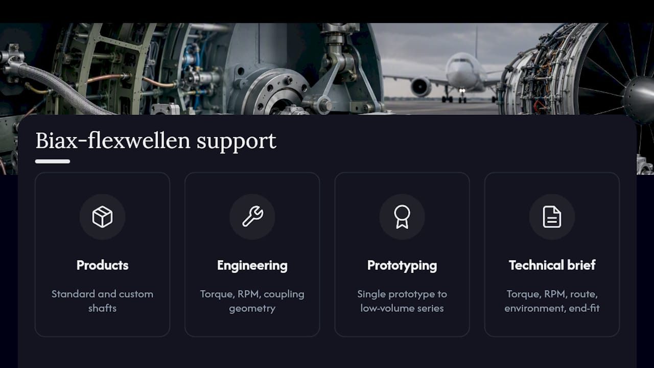 How Biax-flexwellen Supports Motor-to-Flex-Shaft Projects — overview diagram