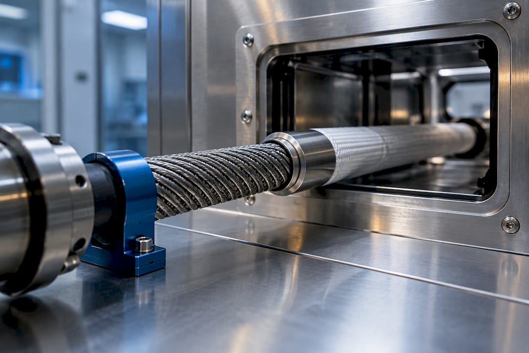 Partial wound shaft core in cleanroom enclosure