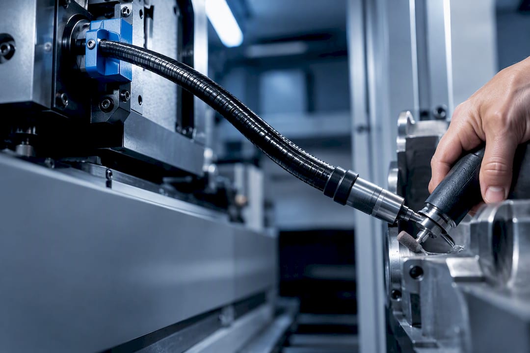 Flexible Welle in enger Maschinenführung