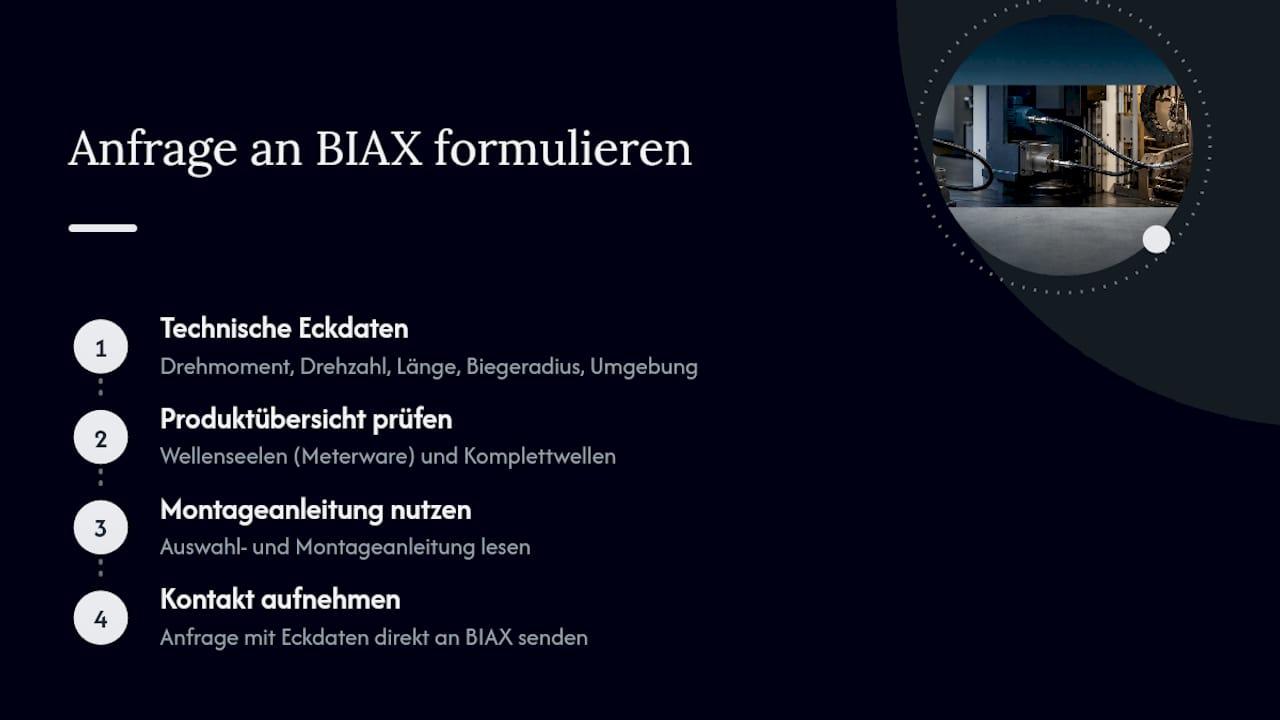 Wie Sie eine technische Anfrage an BIAX formulieren — overview diagram