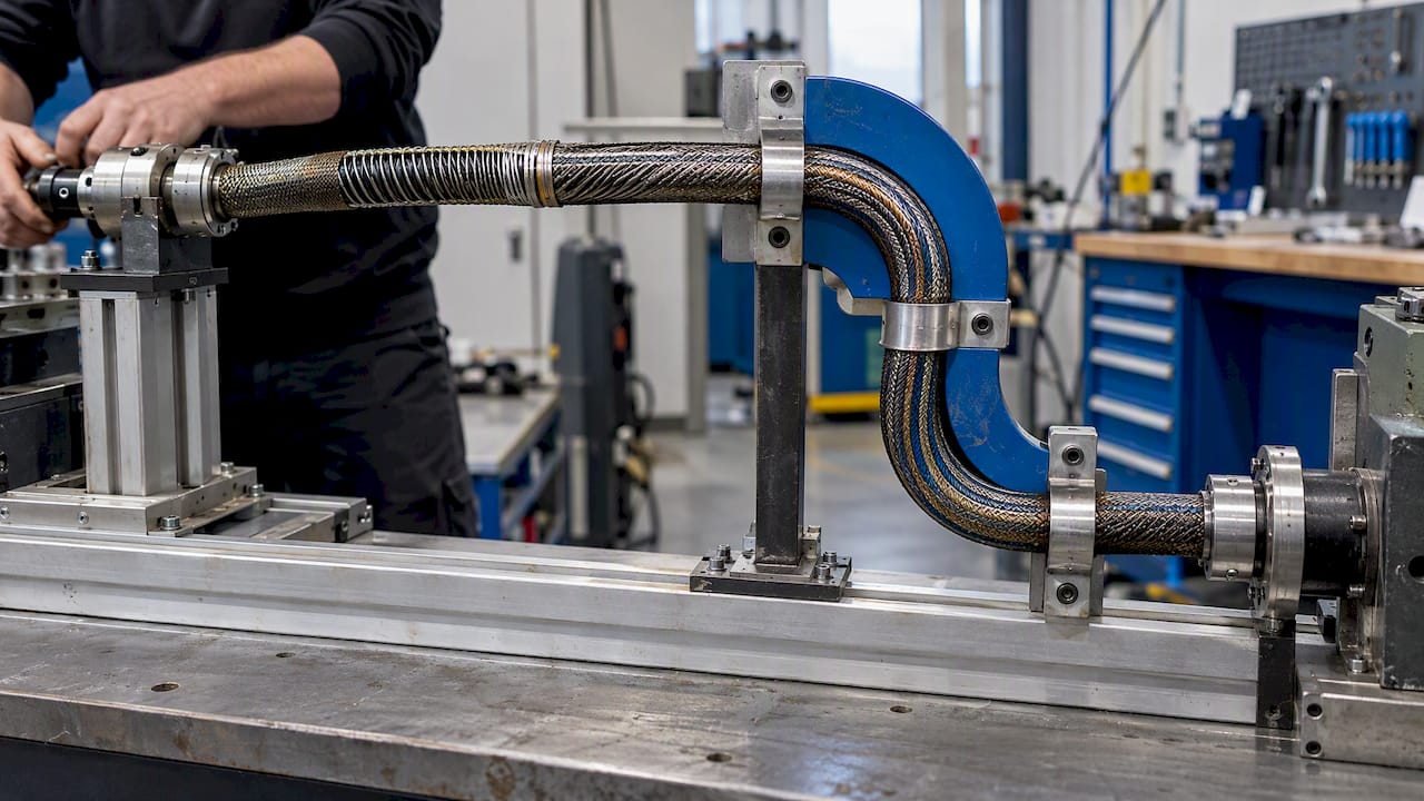 Wound flexible shaft routed through bends