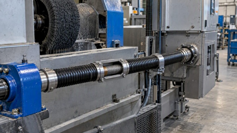 Dustproof flexible shaft assembly in machine enclosure
