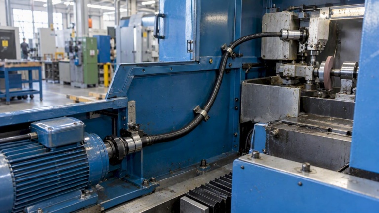 Flexible Welle in einer Industriemaschine verlegt