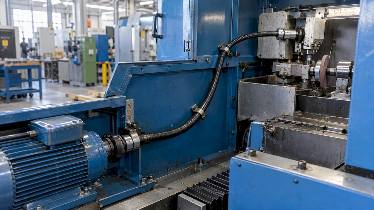 Flexible Welle in einer Industriemaschine verlegt