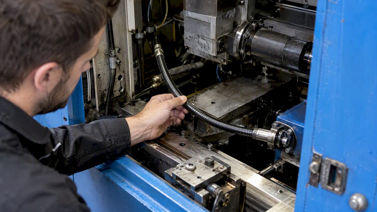 Im Maschineninneren verlegte Flexwelle
