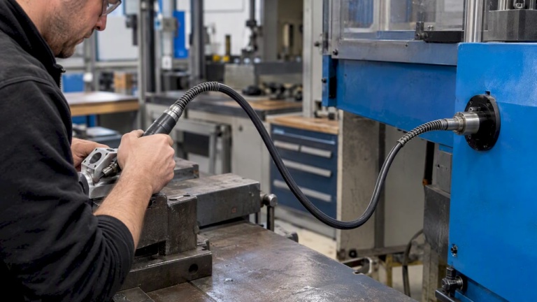 Flexible Welle mit angebrachtem Endanschluss