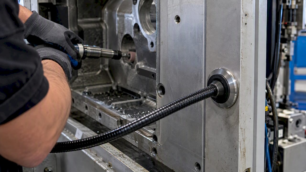 Flexwelle durch gratfreie Bohrung geführt